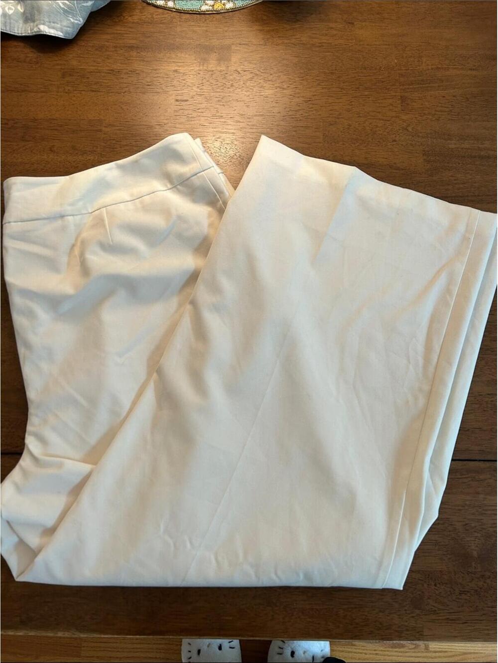 Lane Bryant White Lined Wide-Leg Dress Pants
